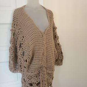 Crochet blouse sweater cover up